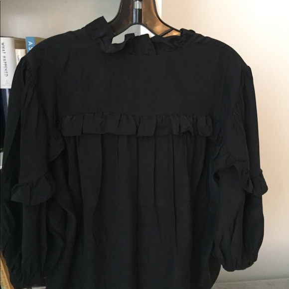 Frame Black Silk Ruffle Blouse - Picture 2 of 8